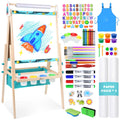 Adjustable Kids Art Easel — Chalk & Dry-Erase Creative Station